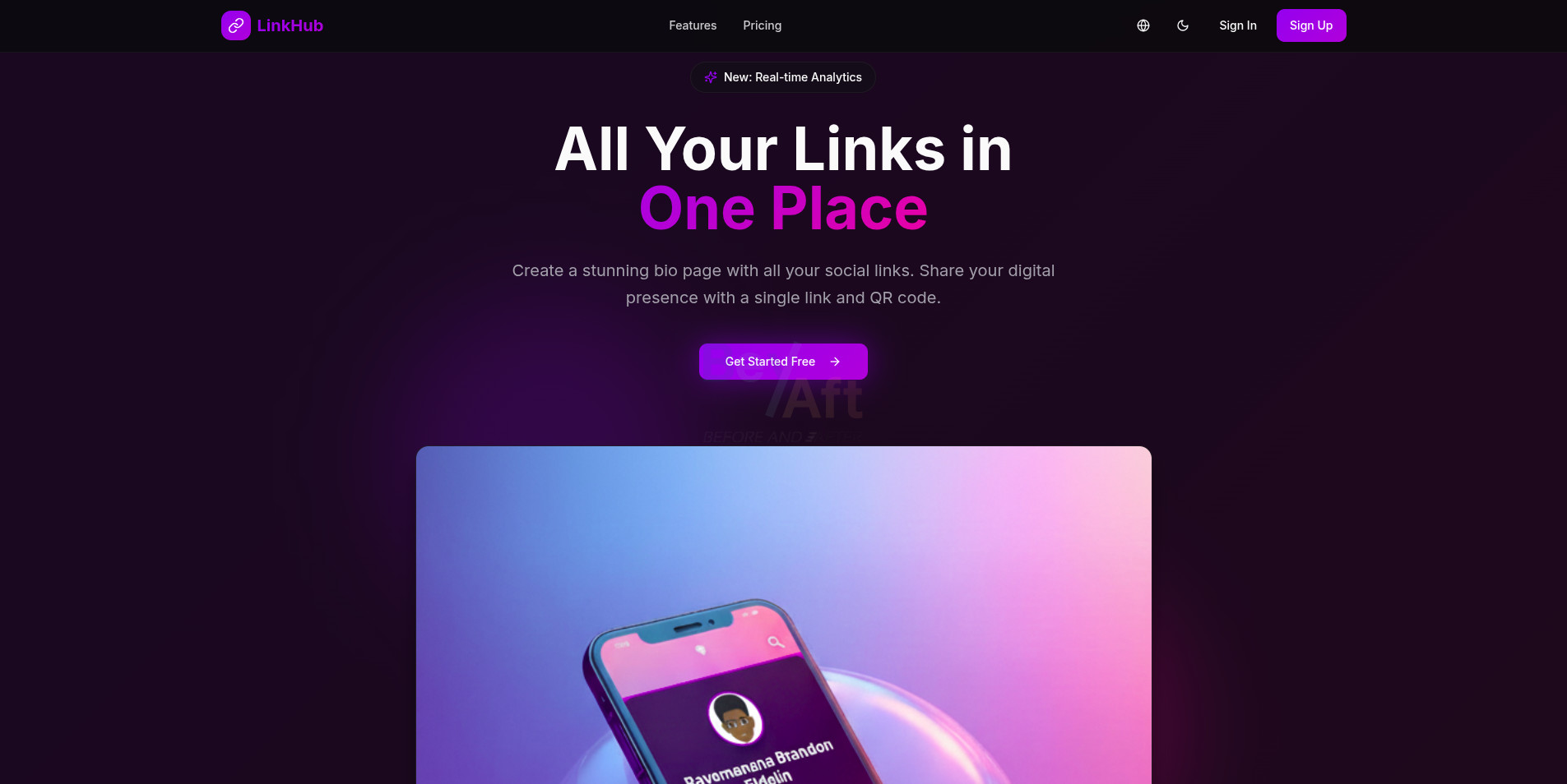 Avant - page bio personnalisée Graphisme et numérique